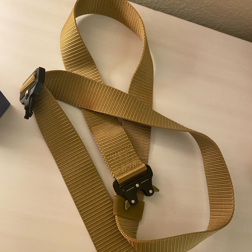 2 Khaki Tactical Belts with Quick-Release Buckle